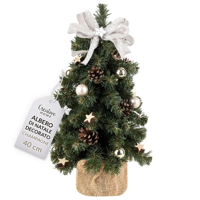 Creative Home Albero Natale Artificiale Champagne 40 cm da Tavolo