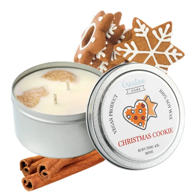 Creative Home Candela Profumata Biscotto 180 ml Cera di Soia
